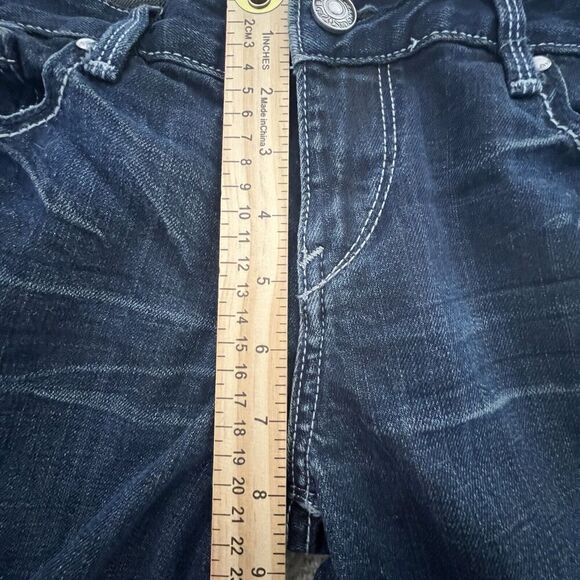 Express Womens Jeans 8s Blue Stretch Super Skinny Supersoft Dark Wash Low Rise‎ - Picture 8 of 8